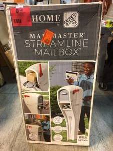 lot 71 image: Step2 Mail Master Streamline White OverPost Mounted Plastic Mailbox Open box customer returns see pictures