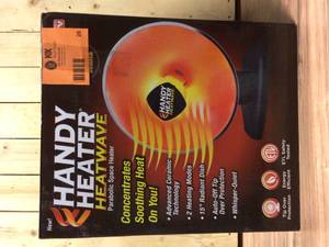 HANDY HEATER HEATP-MC1 PARABOLIC SPACE HEATER, BLACKRED Open Box customer return see pictures