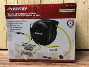 Husky 38 in. x 50 ft. Hybrid Retractable Hose Reel Open Box customer return see pictures