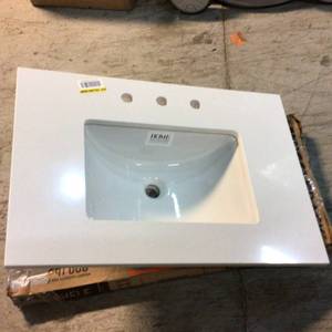 HOME DECORATORS 3 HOLES BATHROOM SINK WHITE