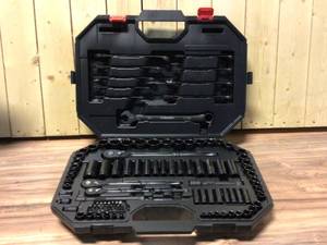 Husky 14 in., 38 in. and 12 in. SAE Drive 100-Position Universal and Metric Mechanics Tool Set (105-Piece)