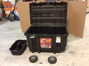 Husky 37 in. Rolling Tool Box Utility Cart Black Customer Returns See Pictures