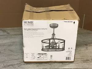 Home Decorators Collection Bardeau IndoorOutdoor 21.5 in Galvanized Dual Mount Ceiling Fan with Light Kit and Remote Control Customer Returns See Pictures