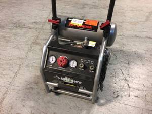 Husky 4.5 Gal. Portable Electric-Powered Silent Air Compressor Small Damaged Customer Returns See Pictures