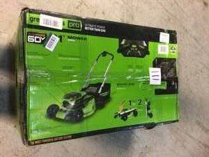 Greenworks PRO 21 in. 60V Battery Cordless Self-Propelled Walk-Behind Lawn Mower with (2) 4.0 Ah Battery and Charger Customer Returns See Pictures