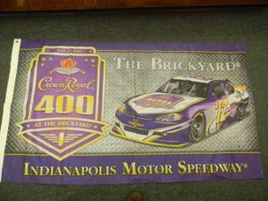 CROWN ROYAL INDIANAPOLIS MOTOR SPEEDWAY CROWN ROYAL 400 AT THE BRICKYARD FLAG - AWESOME PIECE - LIKE NEW - APPROX 61 By 35 - SEE PICTURES