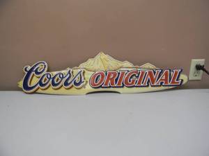 VINTAGE COORS ORIGINAL BEER TIN SIGN - COOL PIECE - APPROX 34 By 9 - SEE PICTURES