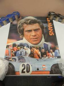 VINTAGE 1971 ORIGINAL Steve McQueen LeMANS MOVIE POSTER - CINEMA CENTER FILMS - GREAT PIECE - SEE PICTURES