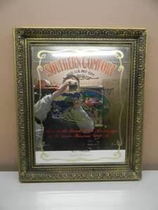 RARE - VINTAGE SOUTHERN COMFORT ADVERTISING BAR SIGN  MIRROR - AWESOME PIECE - NICE - APPROX 21 By 25 - SEE PICTURES