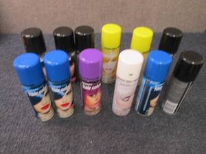 lot 195 image: 12 Cans Temporary Assorted Hair Col...