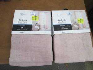 lot 210 image: 2-50x 84 inch Mainstays Sheer Panel...