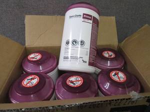 lot 242 image: Case of 6 -70ct Canisters Sani-Clot...