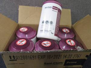 lot 243 image: Case of 6 -70ct Canisters Sani-Clot...