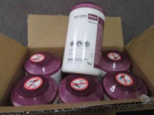 lot 250 image: Case of 6 -70ct Canisters Sani-Clot...