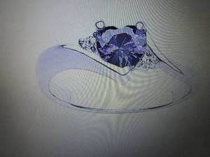 lot 3 image: Sterling Silver CZ Heart Lab-Create...