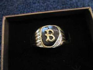 lot 31 image: Mens 14K Gold Over Base Metal Blac...