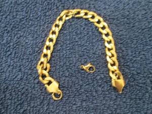 lot 49 image: Mens 18K Gold Over Stainless Steel...