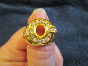 lot 75 image: Mens 18K Gold Over Sterling Silver...