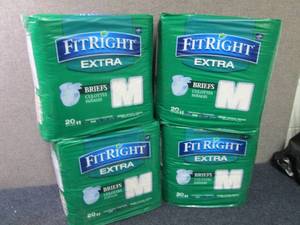 lot 91 image: 4- 20 ct FitRight Extra Briefs Medi...