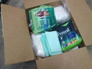 lot 258 image: Box of open pkg Adult Protection Pr...