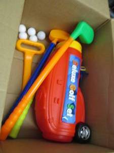 lot 360 image: Toddler Golf Play Set open box...
