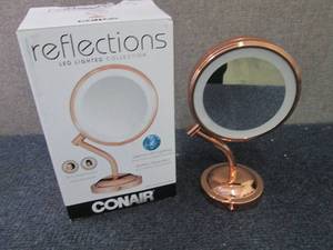 lot 364 image: Conair Rose Gold LED 1x5x Mirror o...