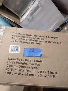 lot 9 image: HUSKY Ready-to-Assemble 24-Gauge Steel Freestanding Garage Cabinet in Black (30 in. W x 72 in. H x 18 in. D) SEE PICTURES