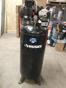 lot 24 image: HUSKY 60 Gal. 3.7 HP 1-Phase 175 PSI Oil Lubed Belt Drive Stationary Electric Air Compressor