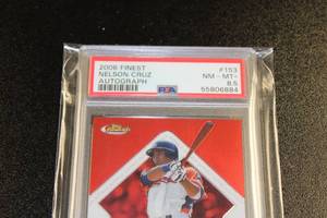 lot 10 image: 2006 Finest Autograph Nelson Cruze Rookie Card PSA 8.5