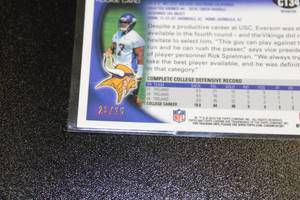 lot 28 image: 2010 Topps Chrome Red Refractor Everson Griffen Rookie Card #134 2325  Only 25 Exist