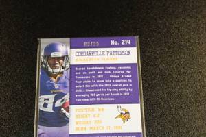 lot 30 image: 2013 Totally Certified Cordarrelle Patterson Jersey Relic Autograph #214 999  Only 99 Exist