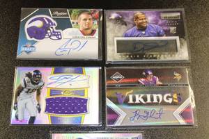 lot 34 image: Minnesota Vikings Rookie Card Autograph Lot  5 Cards