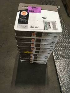 lot 43 image: Lot with 9 boxes of Grey Wood Parquet 12 in. x 12 in. Residential Peel and Stick Vinyl Tile (30 sq. ft.  case) by TrafficMaster