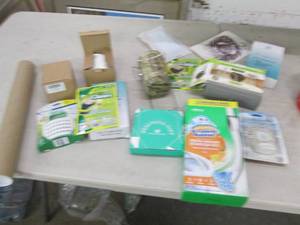 lot 186 image: box of air freshners, chair wheels ...