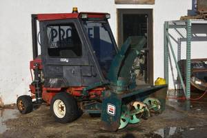 Groundmaster with mower and snow blower and cab