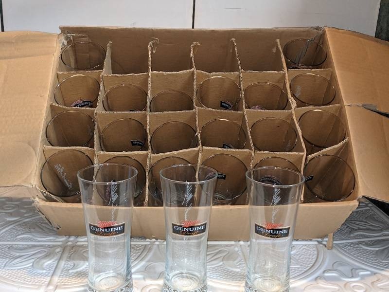 Case of Miller Draft Glasses & Visors