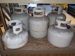 5 Propane Tanks