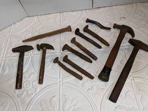 Antique Hammers and Railroad Spikes