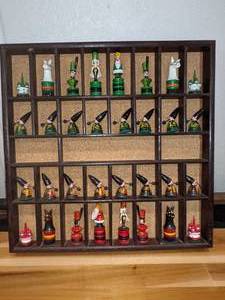 Remarkable Handmade & Painted Wood Chess Set