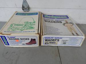 lot 15 image: Hodgman Waders Size Med. With Size 9 Wader Boots Both NEW