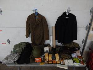 lot 19 image: Vintage Military Airborne Clothing, Medals, Patches, Helmet & Assorted Books & Supplies