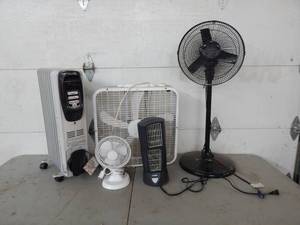 lot 25 image: 1- Space Heater & 4-Fans