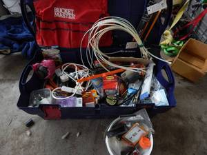 lot 57 image: Tool Bin With Household Hardware & Other Construction Related Hardware