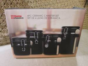 lot 83 image: (F-2) 4pc Ceramic Canister Set...