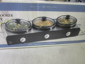 lot 169 image: (BS) Triple Slow Cooker Buffet & Se...