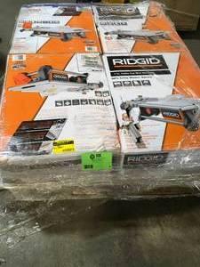 Lot of 4 Ridgid 7 on table top wet tile saws used customer returns see pictures