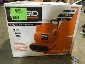 Ridgid 1625 CFM Blower Fan Air Mover with Handle and Wheels in good condition see pictures