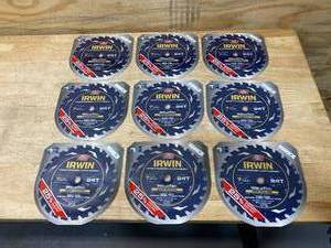 lot 22 image: IRWIN Lot of 9-  Circular Saw Blades  7-14 24T