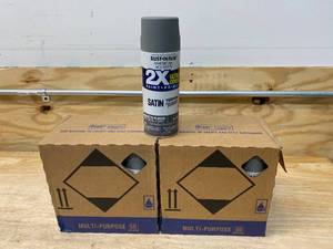 lot 36 image: RUST-OLEUM Lot of 2 Cases of-  Granite, Rust-Oleum American Accents 2X Ultra Cover Satin Spray Paint, (6- 12oz cans per case)