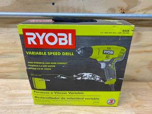 lot 64 image: RYOBI 5.5 Amp Corded 38 in. Variable Speed Compact DrillDriver with Bag